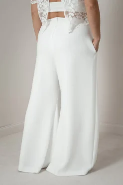 Plus Size Braut Hose mit weitem Bein – Zari Curvy<noni