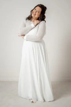 Plus Size Braut Pullover aus Strickmix – Yosie Curvy<noni