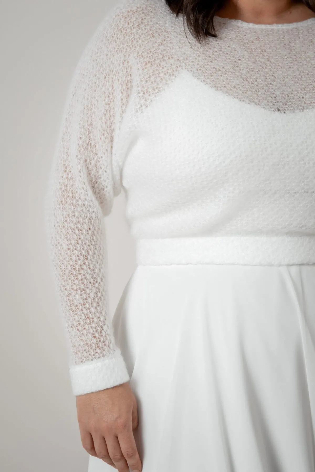 Plus Size Braut Pullover aus Strickmix – Yosie Curvy<noni
