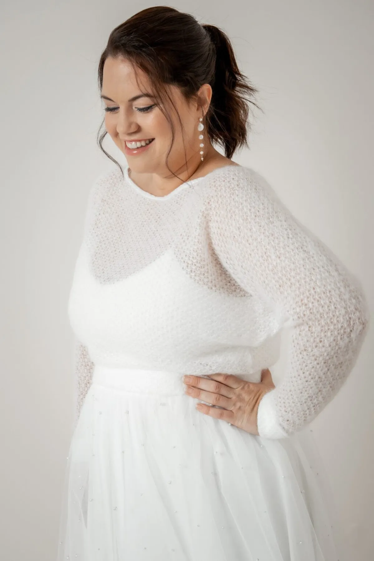Plus Size Braut Pullover aus Strickmix – Yosie Curvy<noni