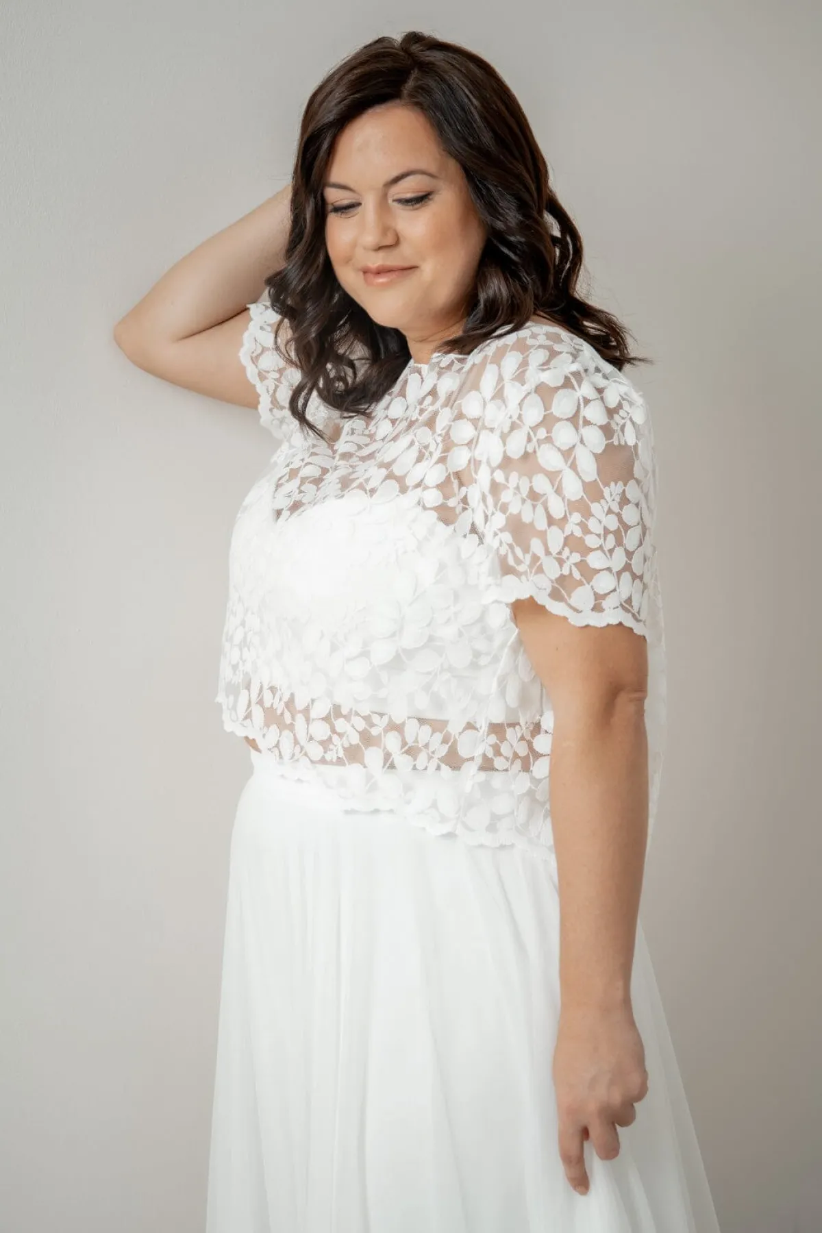 Plus Size Braut Top aus Blätterspitze – Aza Curvy<noni Outlet