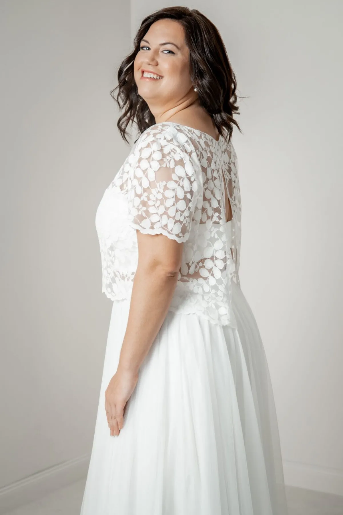 Plus Size Braut Top aus Blätterspitze – Aza Curvy<noni Outlet