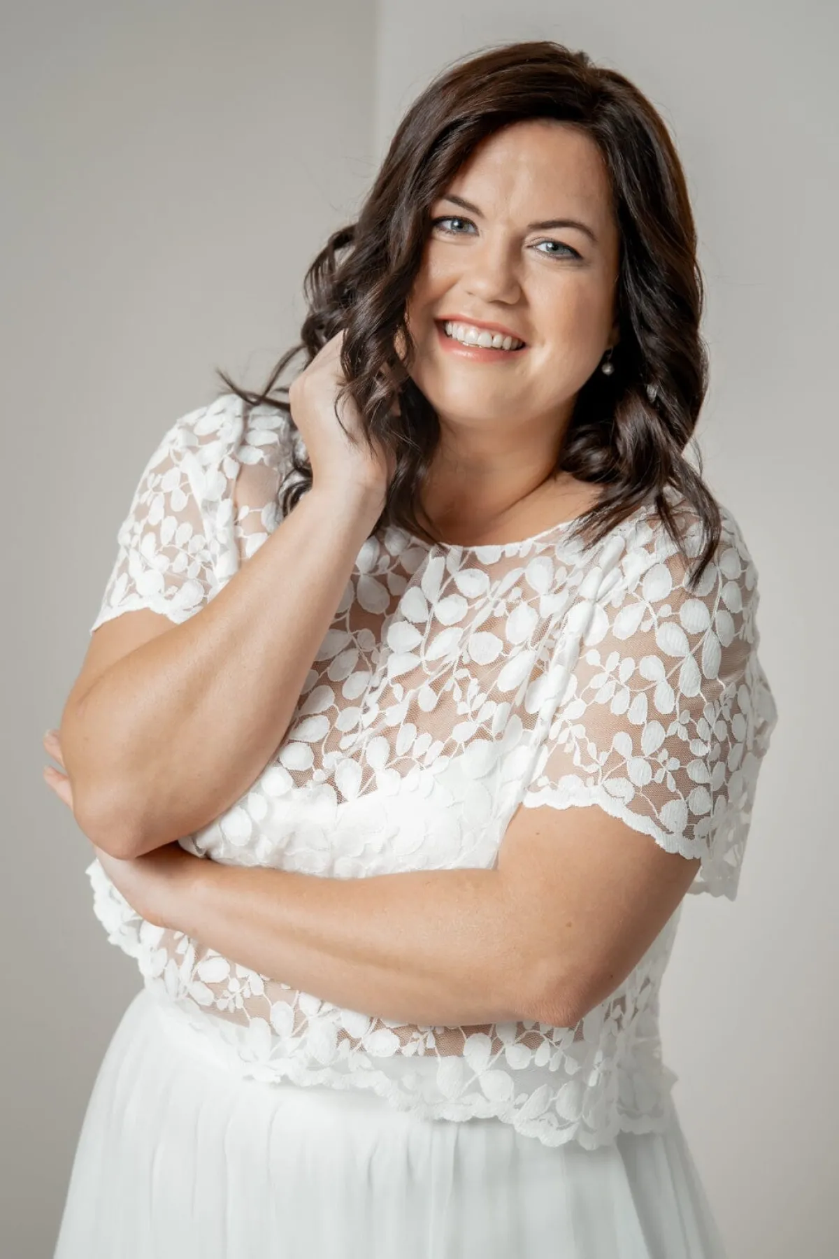 Plus Size Braut Top aus Blätterspitze – Aza Curvy<noni Outlet