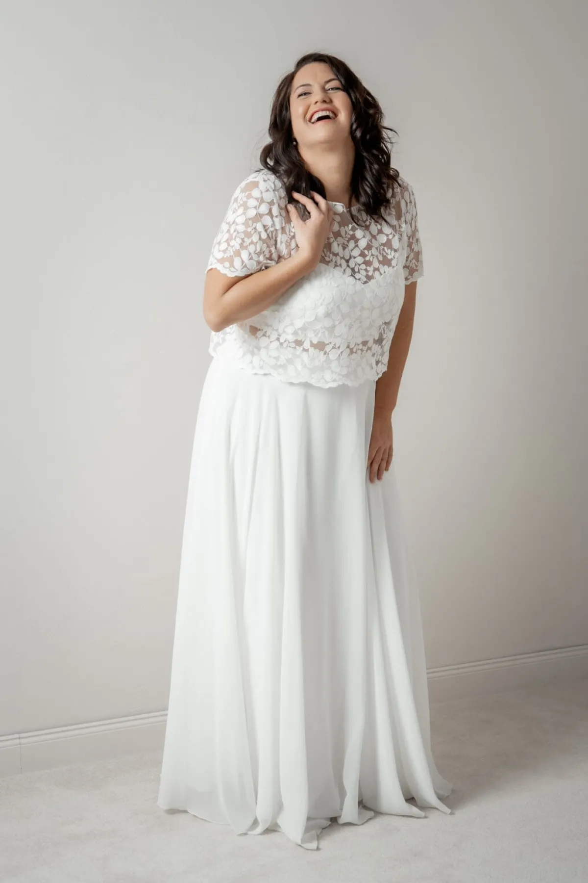 Plus Size Braut Top aus Blätterspitze – Aza Curvy<noni Outlet