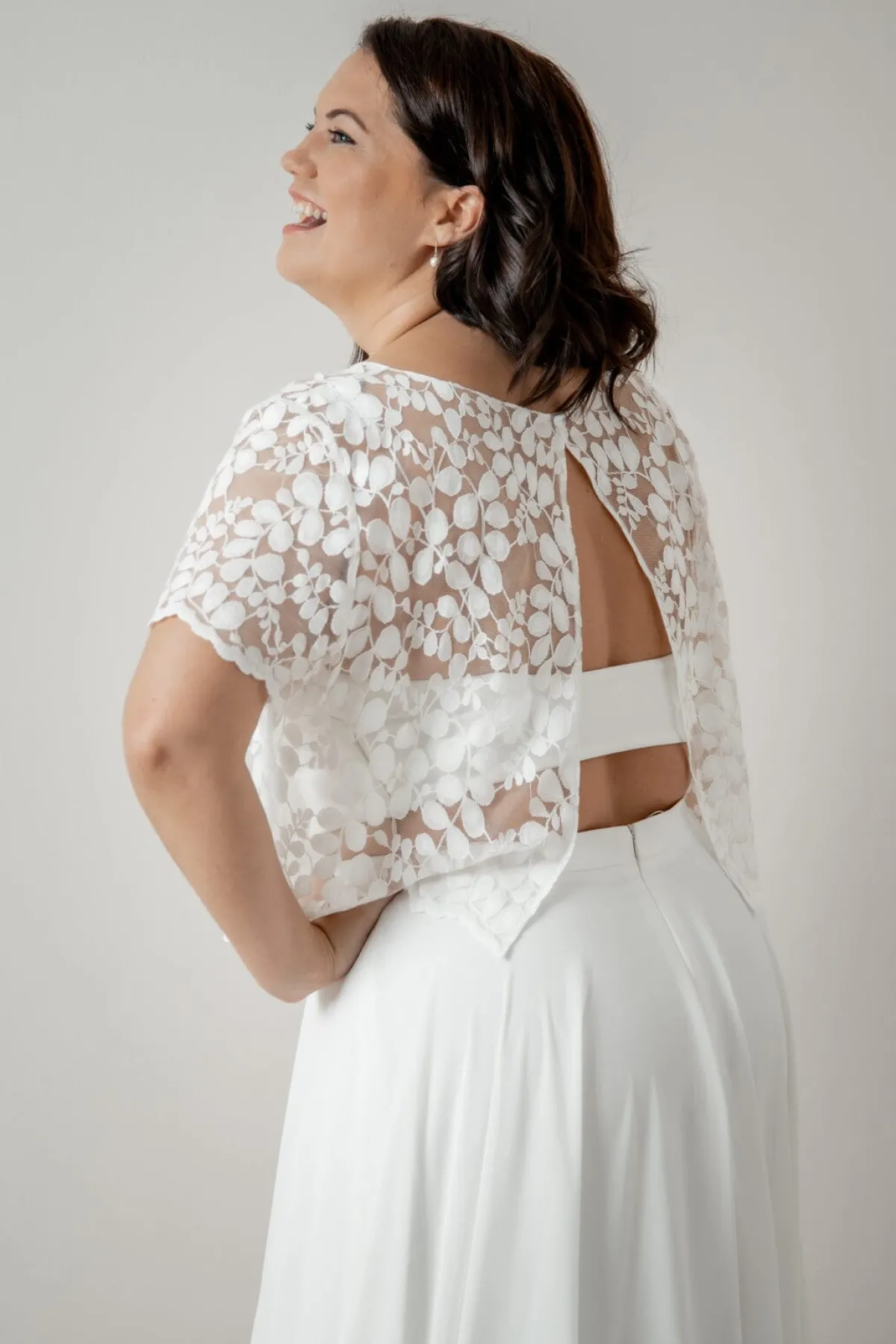 Plus Size Braut Top aus Blätterspitze – Aza Curvy<noni Outlet
