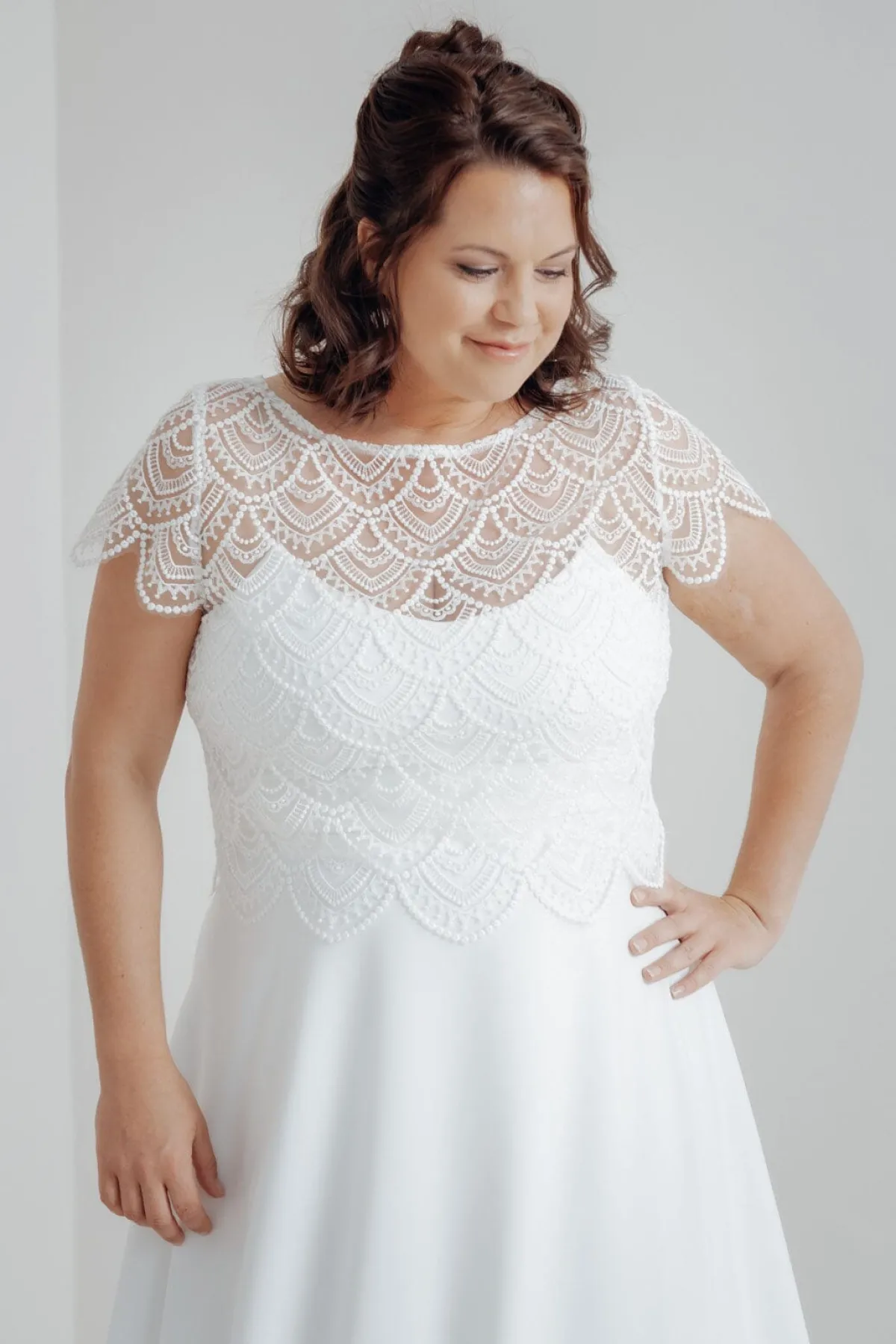 Plus Size Braut Top mit Boho-Muster – Niah Curvy<noni Sale