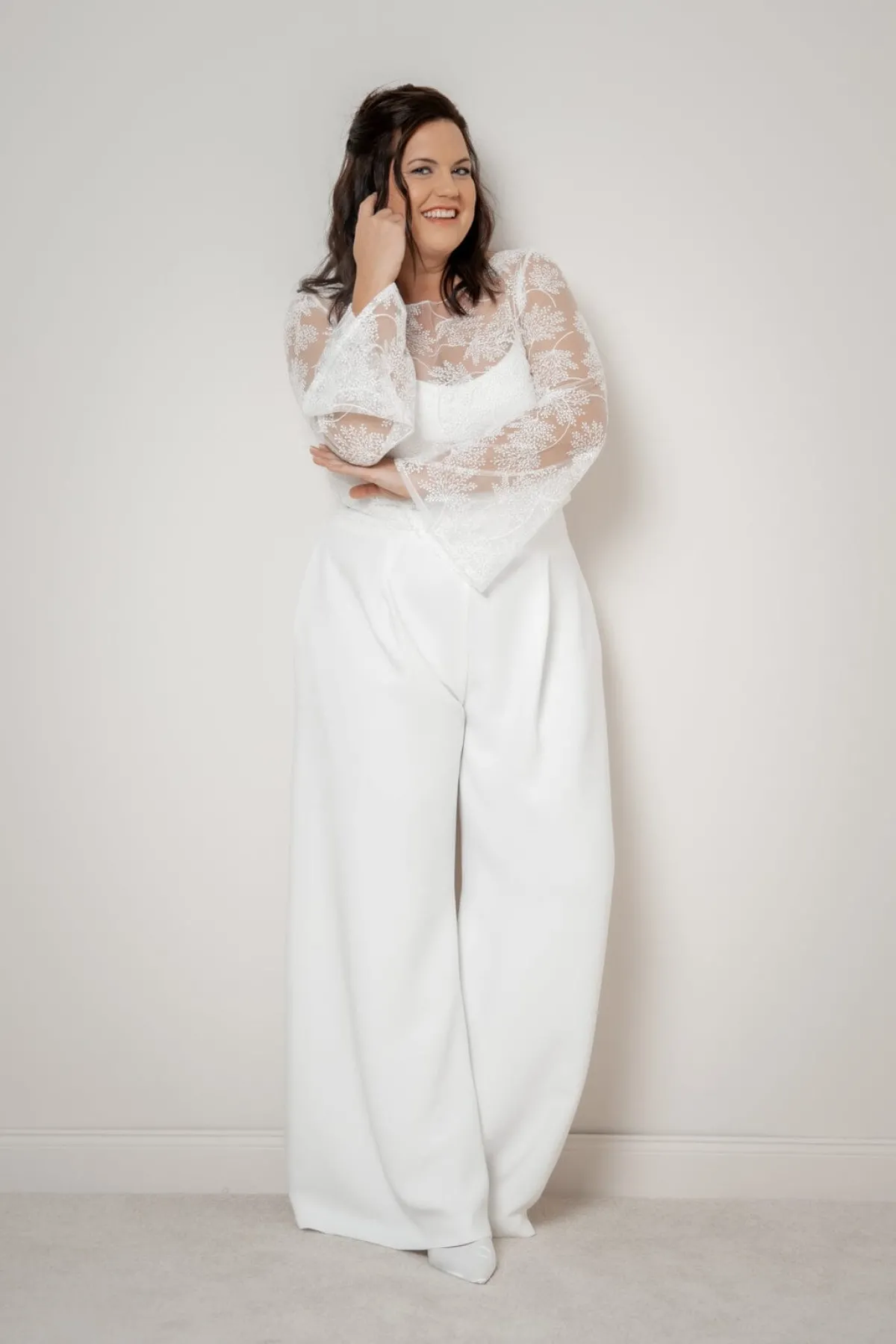 Plus Size Braut Top mit Trompetenärmeln – Safi Curvy<noni New