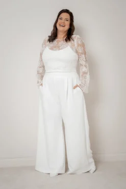 Plus Size Braut Top mit Trompetenärmeln – Safi Curvy<noni New