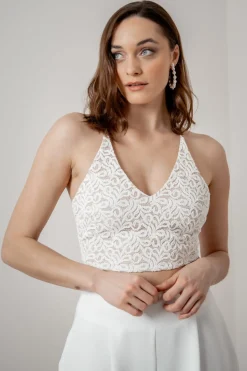 Rückenfreies Braut Top aus Vintage-Spitze – Filiz<noni Best
