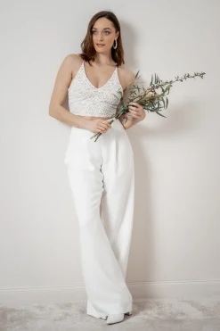 Rückenfreies Braut Top aus Vintage-Spitze – Filiz<noni Best