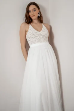 Rückenfreies Braut Top aus Vintage-Spitze – Filiz<noni Best
