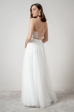 Rückenfreies Braut Top aus Vintage-Spitze – Filiz<noni Best