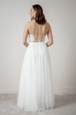 Rückenfreies Braut Top aus Vintage-Spitze – Filiz<noni Best