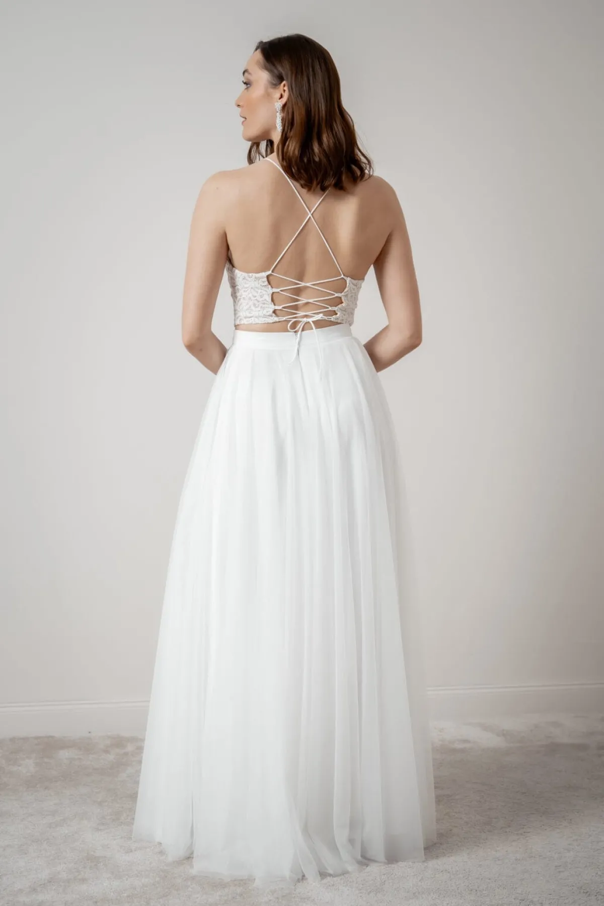 Rückenfreies Braut Top aus Vintage-Spitze – Filiz<noni Best