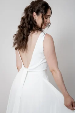 Rückenfreies Braut Top – Liza Ivory Eco<noni