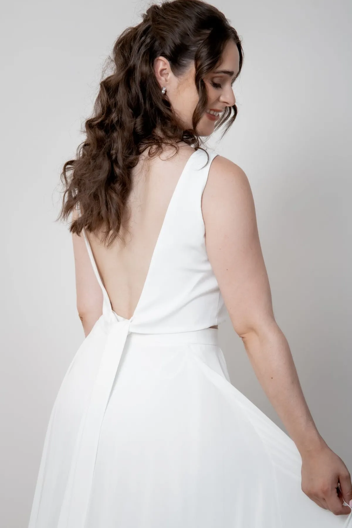 Rückenfreies Braut Top – Liza Ivory Eco<noni
