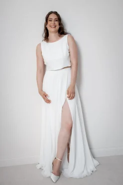 Rückenfreies Braut Top – Liza Ivory Eco<noni