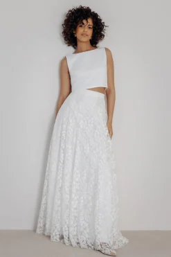 Rückenfreies Braut Top – Liza Ivory Eco<noni