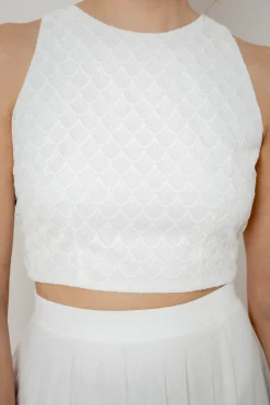 Rückenfreies Braut Top mit Vintage-Muster – Neela<noni Best