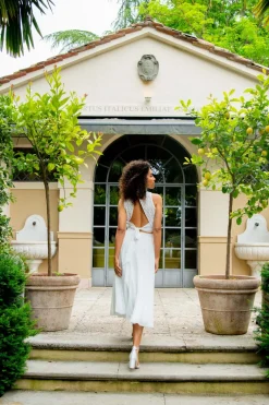 Rückenfreies Braut Top mit Vintage-Muster – Neela<noni Best
