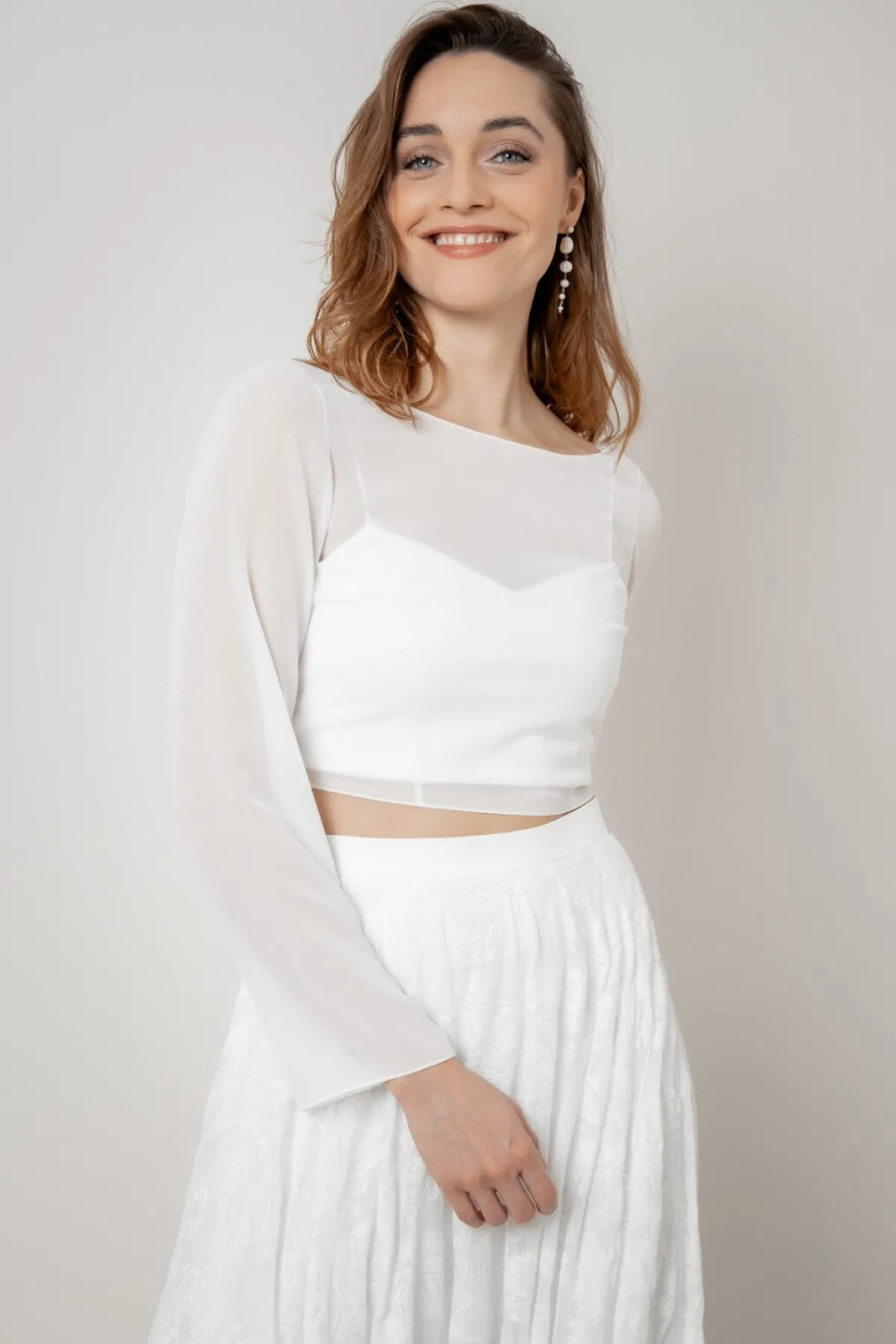 Rückenfreies Chiffon-Braut Top – Beeke<noni Clearance