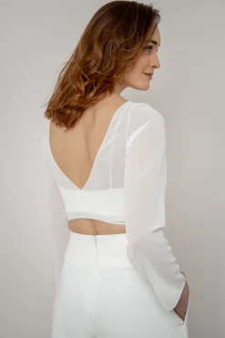 Rückenfreies Chiffon-Braut Top – Beeke<noni Clearance