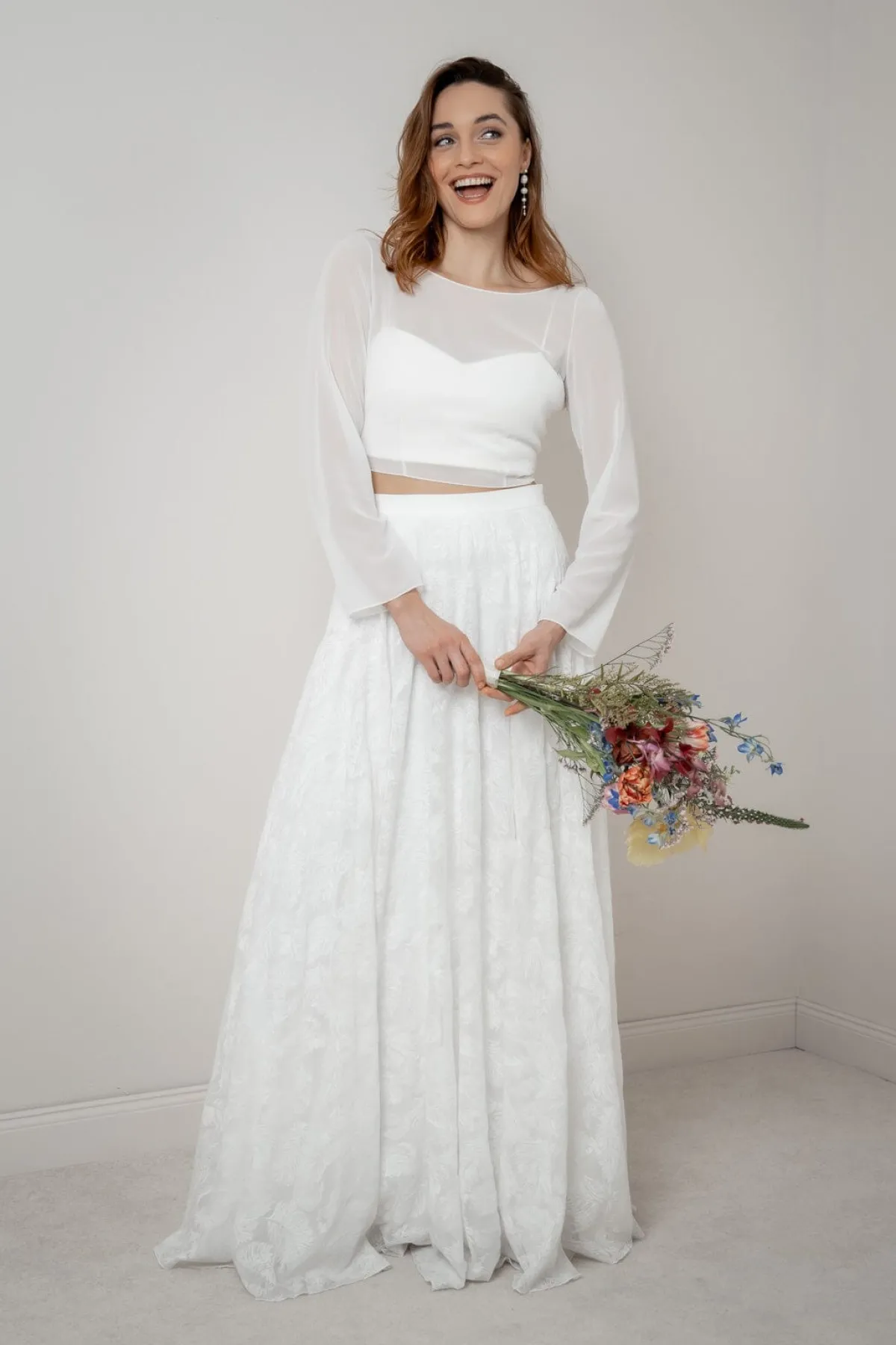 Rückenfreies Chiffon-Braut Top – Beeke<noni Clearance