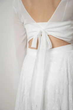 Rückenfreies Chiffon-Braut Top – Beeke<noni Clearance