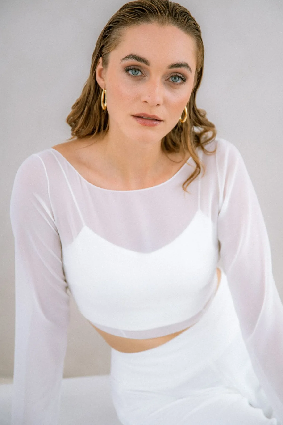 Rückenfreies Chiffon-Braut Top – Beeke<noni Clearance