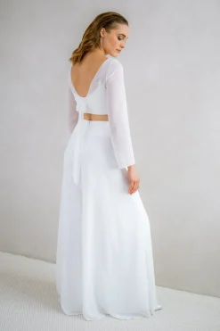 Rückenfreies Chiffon-Braut Top – Beeke<noni Clearance