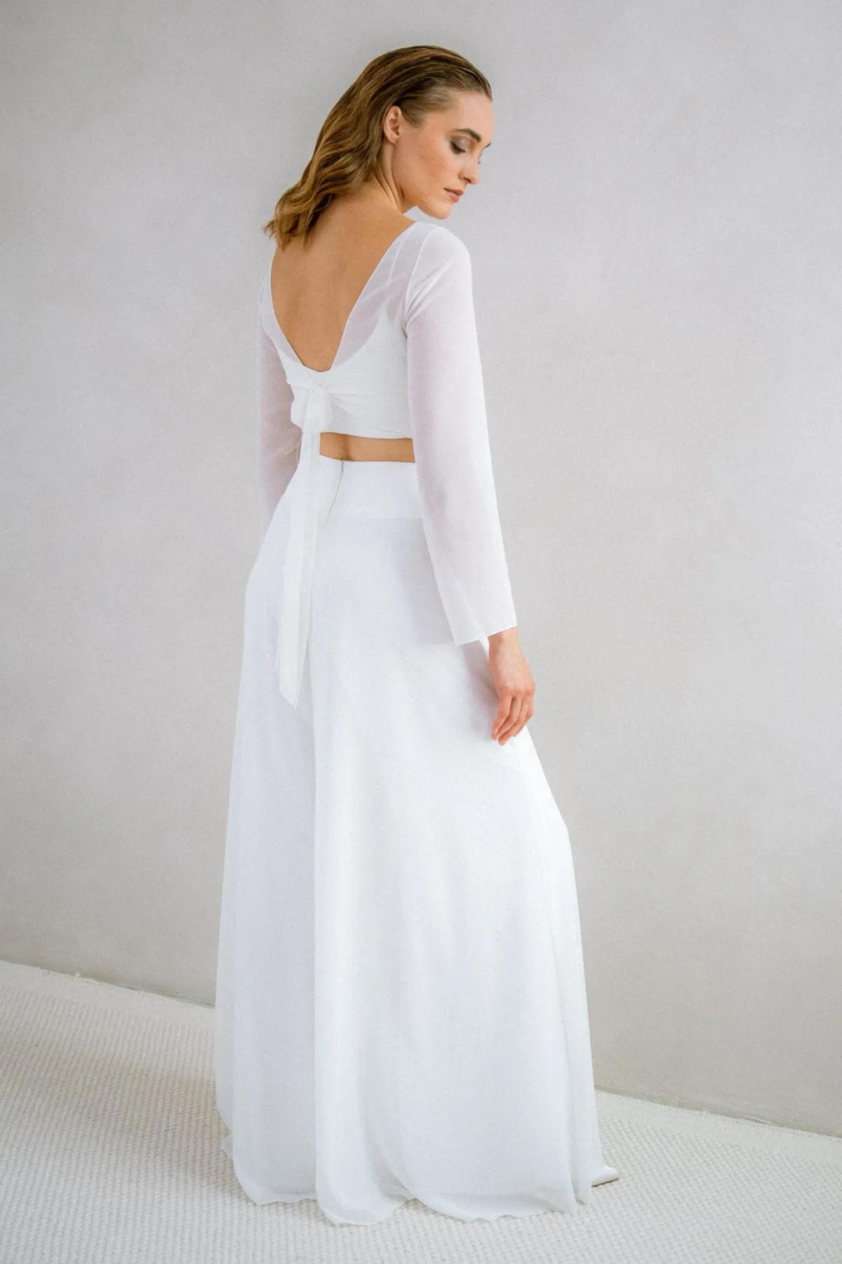 Rückenfreies Chiffon-Braut Top – Beeke<noni Clearance