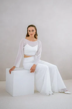 Rückenfreies Chiffon-Braut Top – Beeke<noni Clearance
