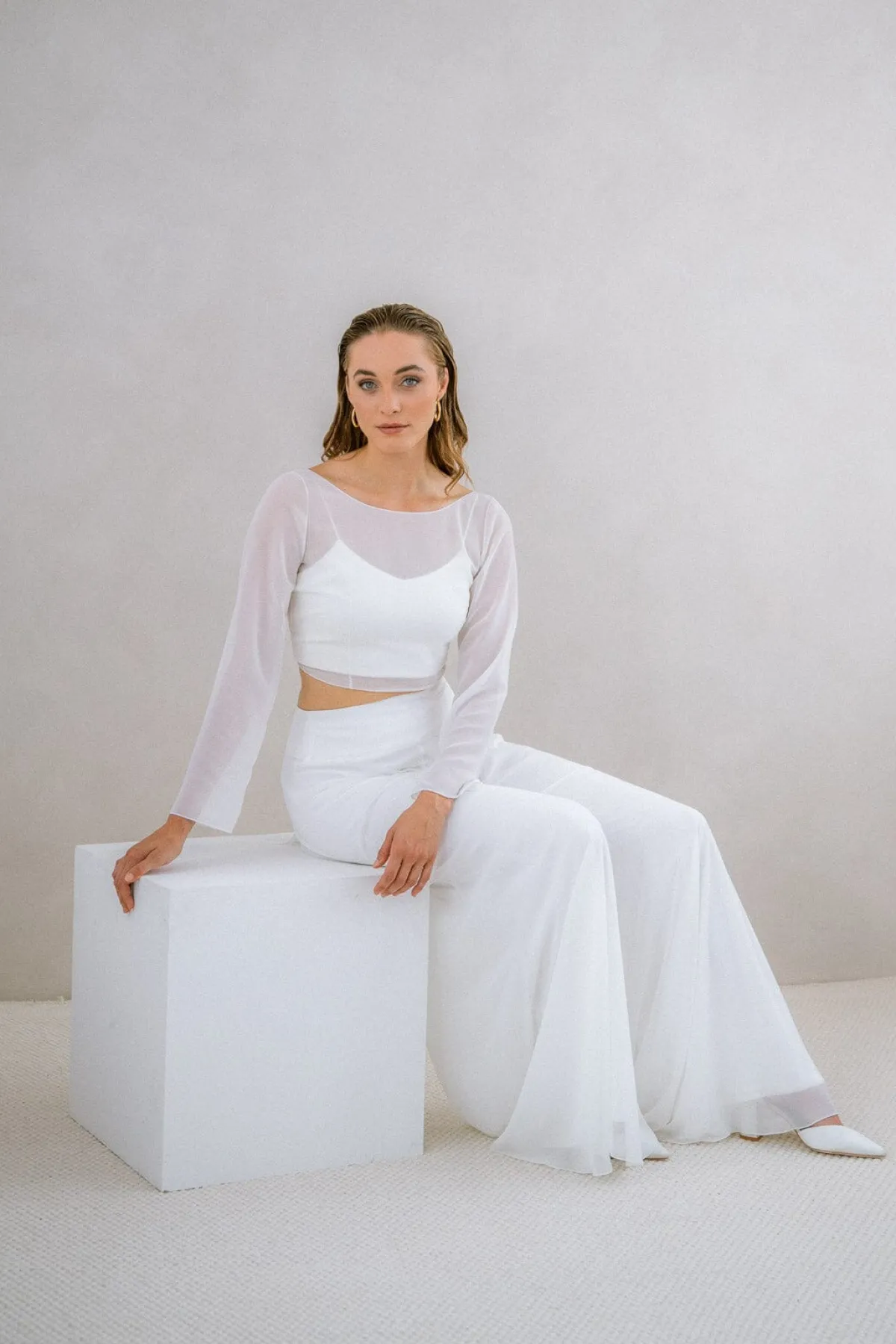 Rückenfreies Chiffon-Braut Top – Beeke<noni Clearance