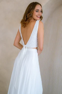Ärmelloses Braut Top aus Vintage-Spitze – Philia<noni Online