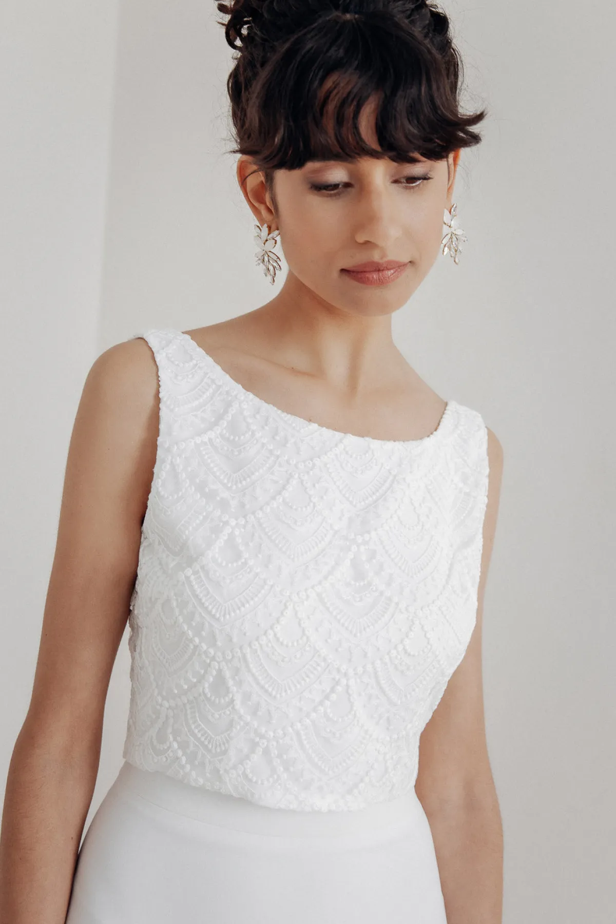 Ärmelloses Braut Top aus Vintage-Spitze – Philia<noni Online