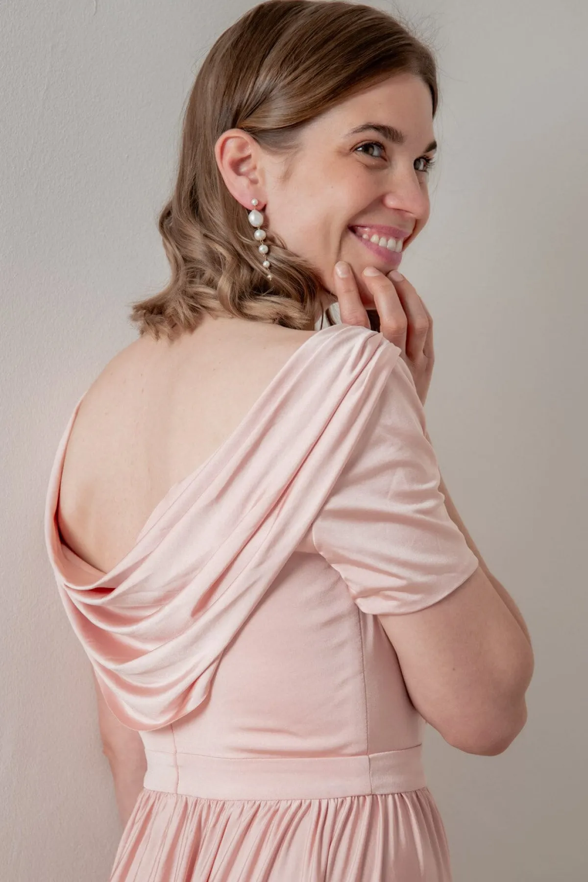 Rosafarbenes Brautjungfernkleid |<Eliza & Ethan Best