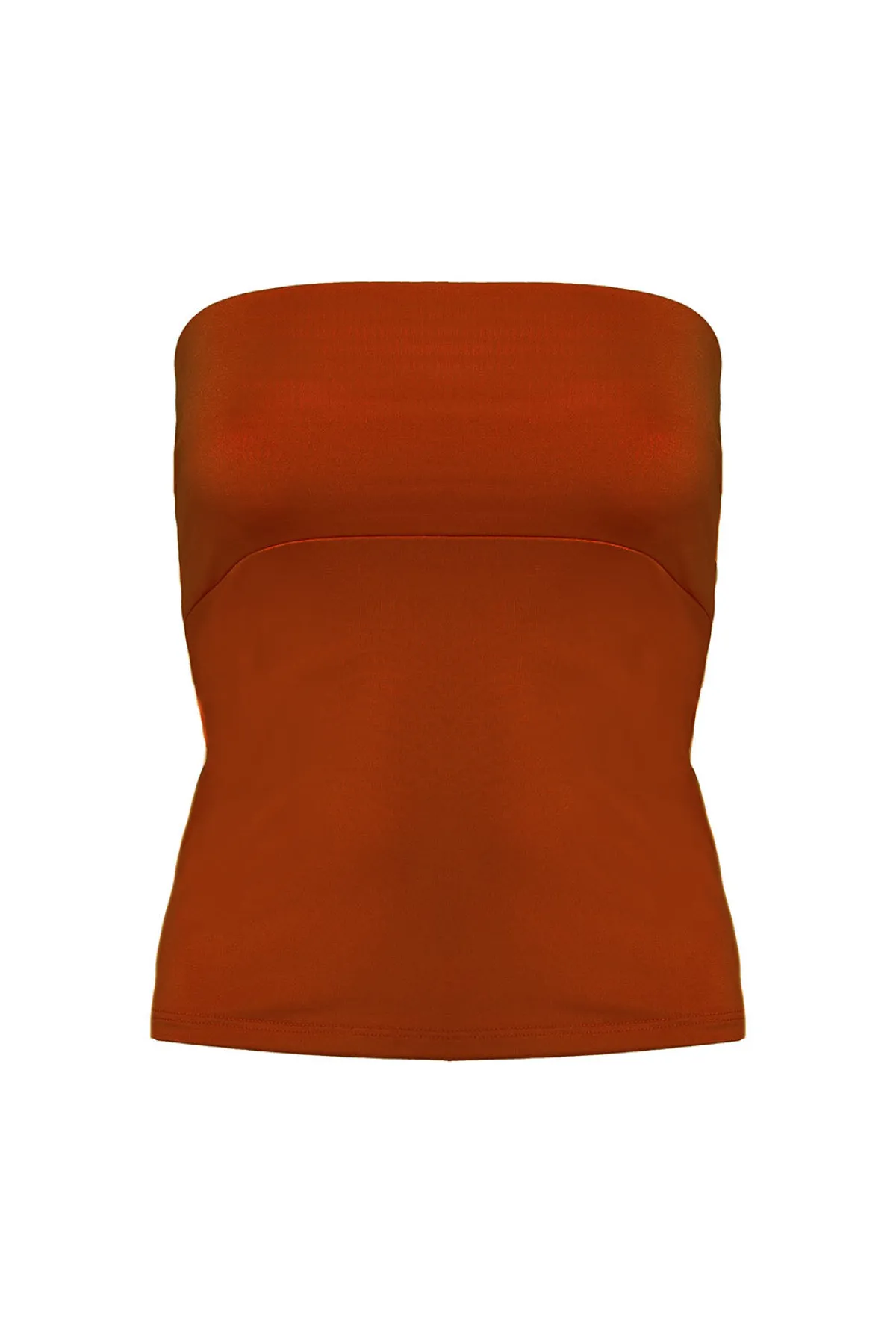 Rostrotes Tube-Top – Long Jersey Bandeau Rust<twobirds