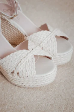 Sandalette mit Keilabsatz - Louna Pearl Raffia<Elsa Coloured Shoes Sale
