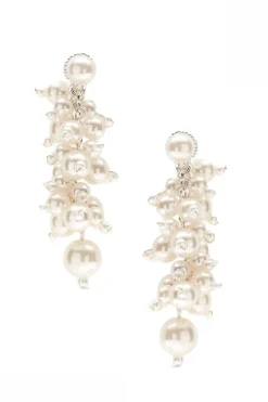 Schimmernde Perlen-Ohrhänger in Ivory<Poirier Discount
