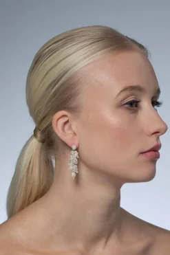 Schimmernde Perlen-Ohrhänger in Ivory<Poirier Discount