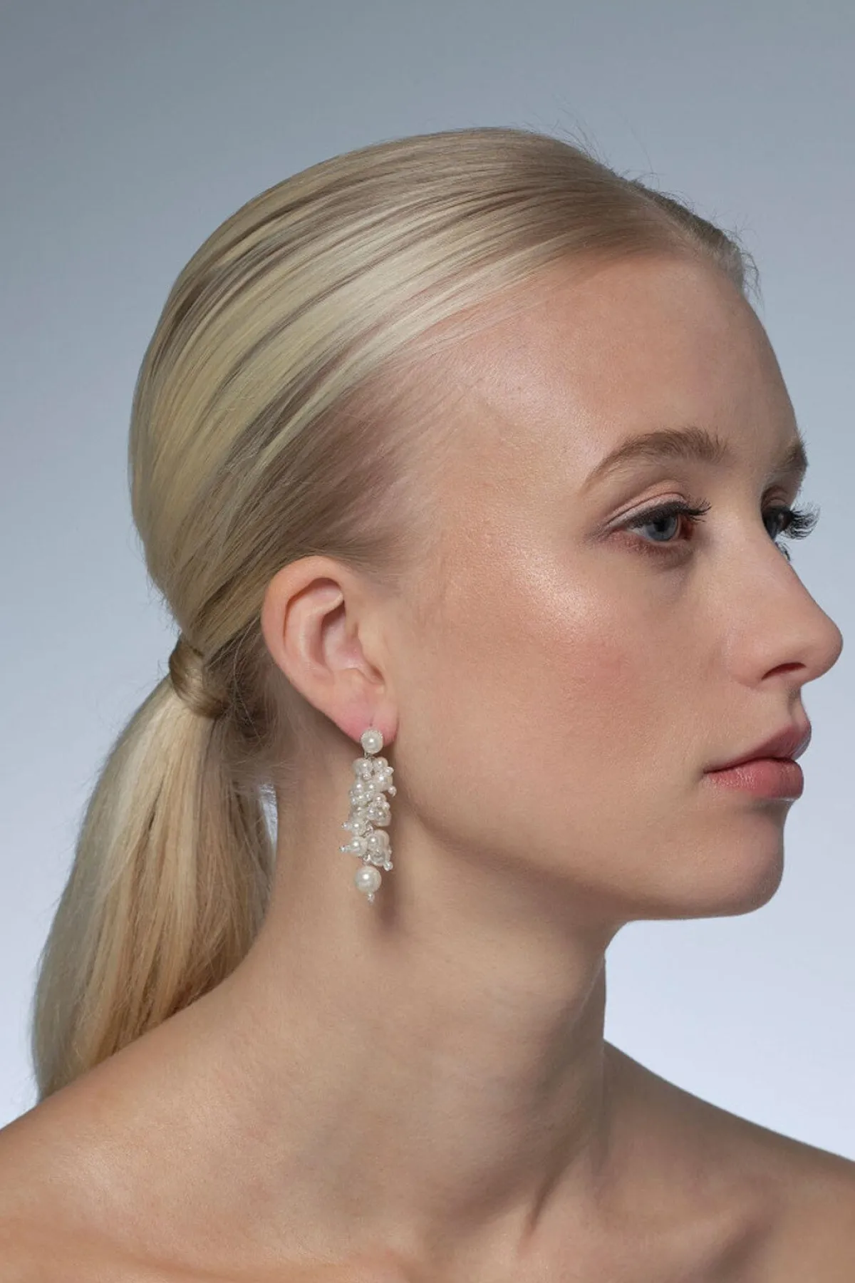 Schimmernde Perlen-Ohrhänger in Ivory<Poirier Discount