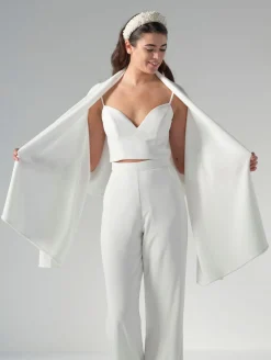 Schlichte Braut Stola in Ivory aus Strickmix<Poirier Hot