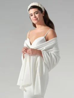 Schlichte Braut Stola in Ivory aus Strickmix<Poirier Hot