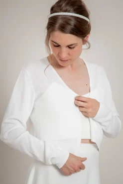 Schlichter Braut Cardigan in Ivory<Poirier Clearance