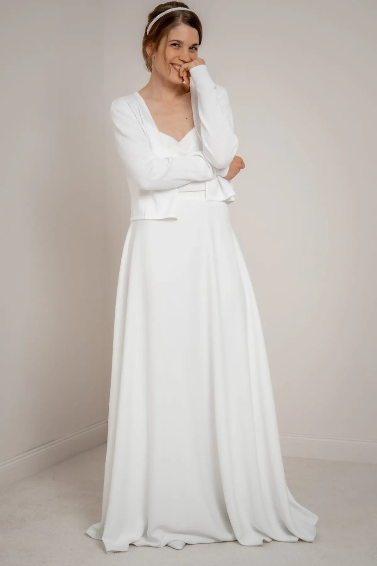 Schlichter Braut Cardigan in Ivory<Poirier Clearance