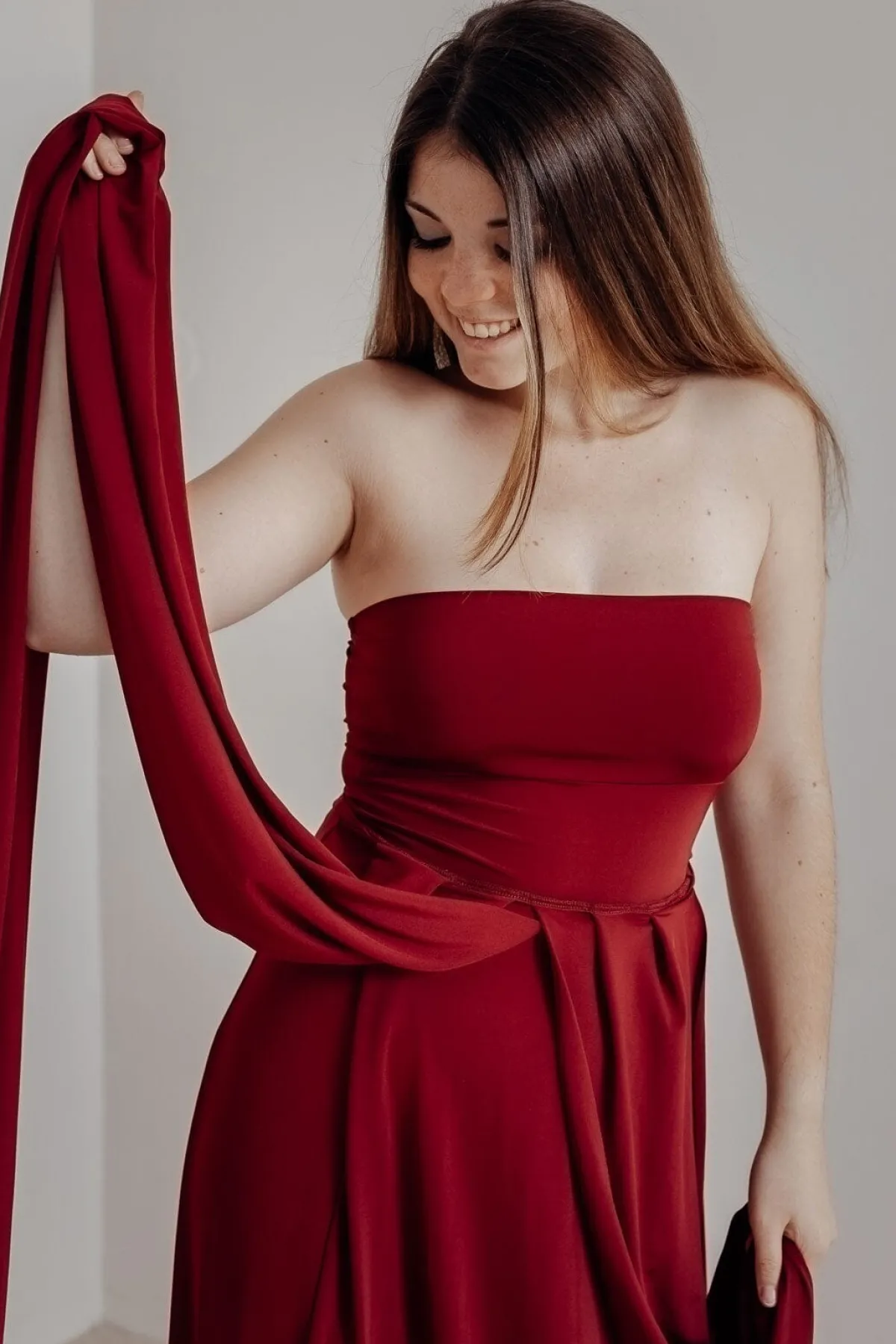 Schulterfreies Unterziehtop – Long Jersey Bandeau Burgundy<twobirds Discount