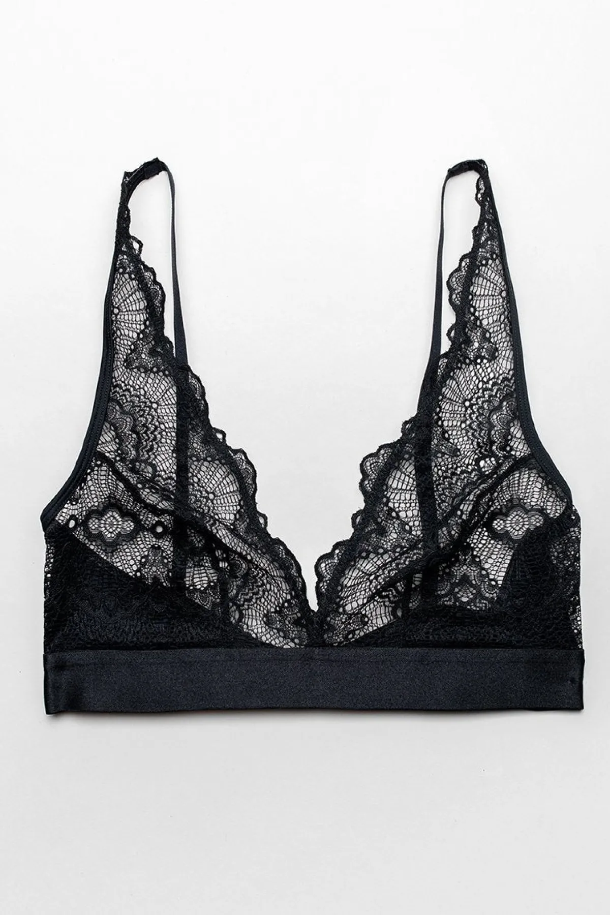 Schwarzer Plunge-BH aus Spitze<Understatement Sale
