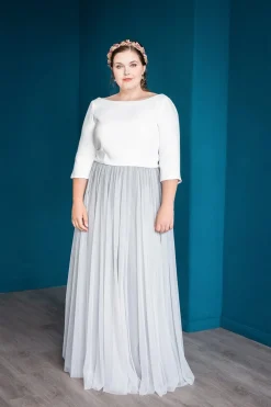 Showroom Only: Grauer Softtüllrock – Maris Curvy Selected<noni Clearance