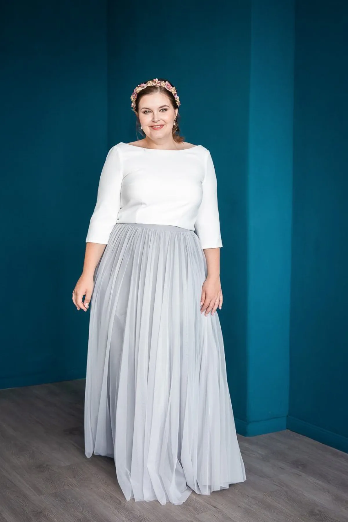 Showroom Only: Grauer Softtüllrock – Maris Curvy Selected<noni Clearance