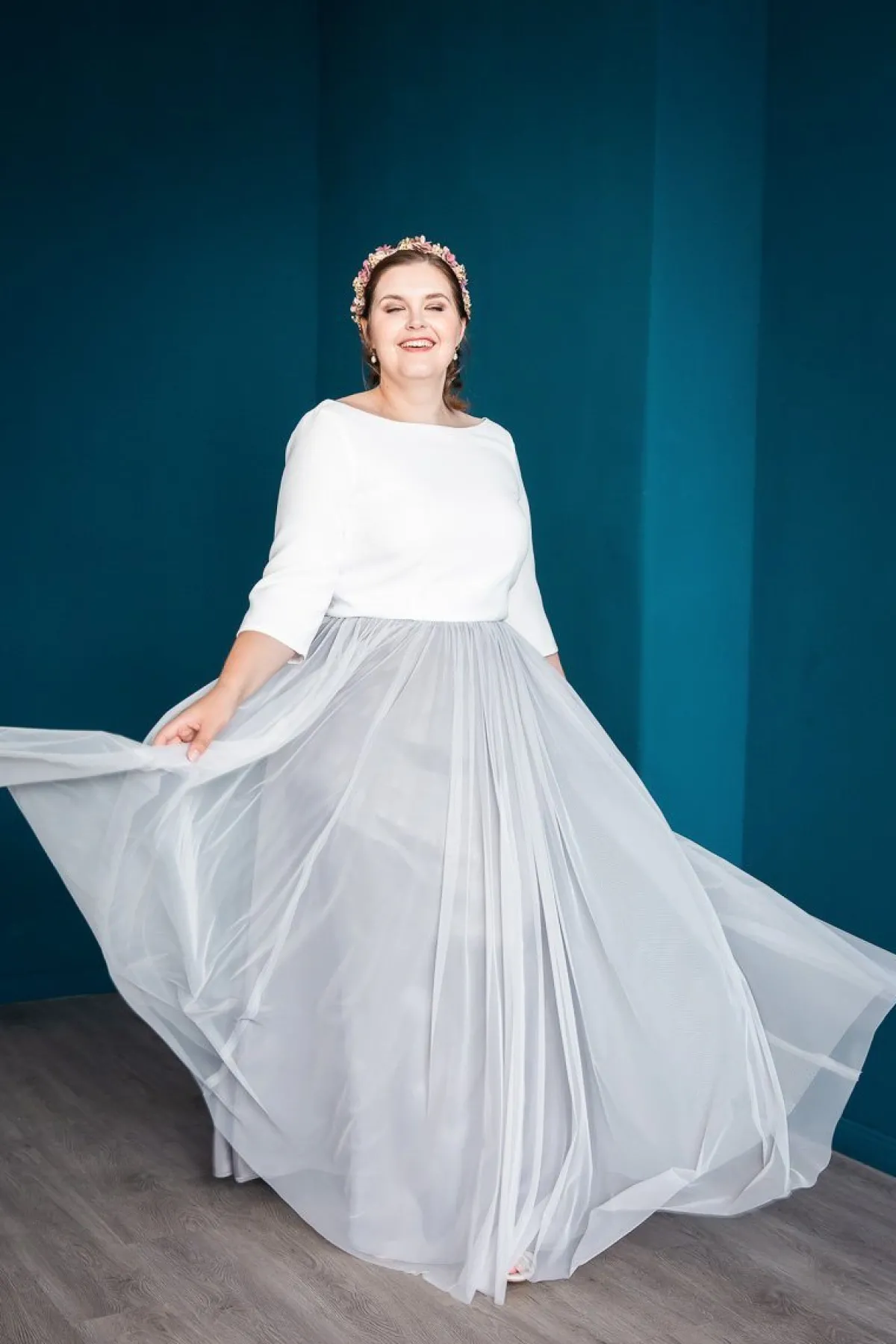 Showroom Only: Grauer Softtüllrock – Maris Curvy Selected<noni Clearance